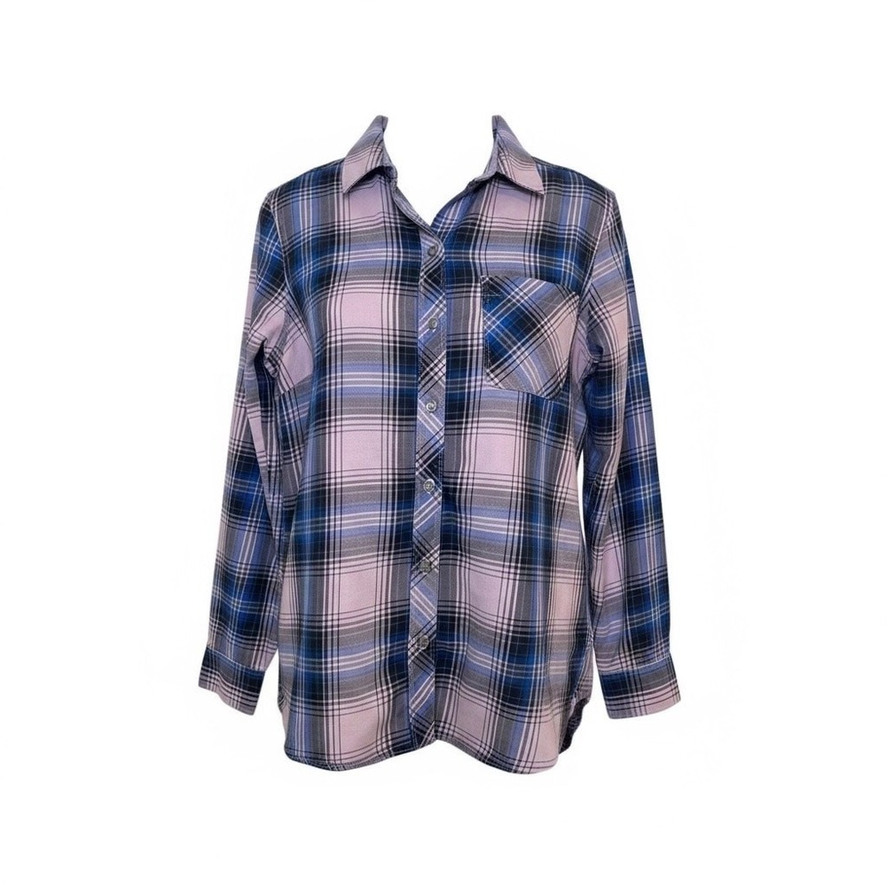 Eddie Bauer Classic Fit Plaid Flannel Button Up Shirt Womens Medium Gorpcore - Picture 3 of 8